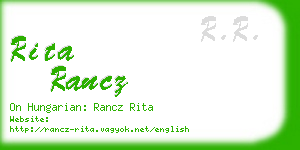 rita rancz business card